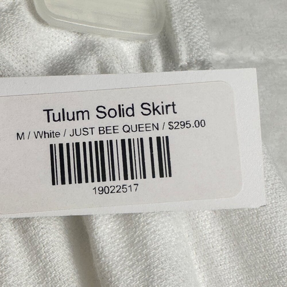 Just Bee Queen Tulum White Madi Ruched Wrap Skirt With Fringe Sz M Boho Resort - Picture 7 of 15